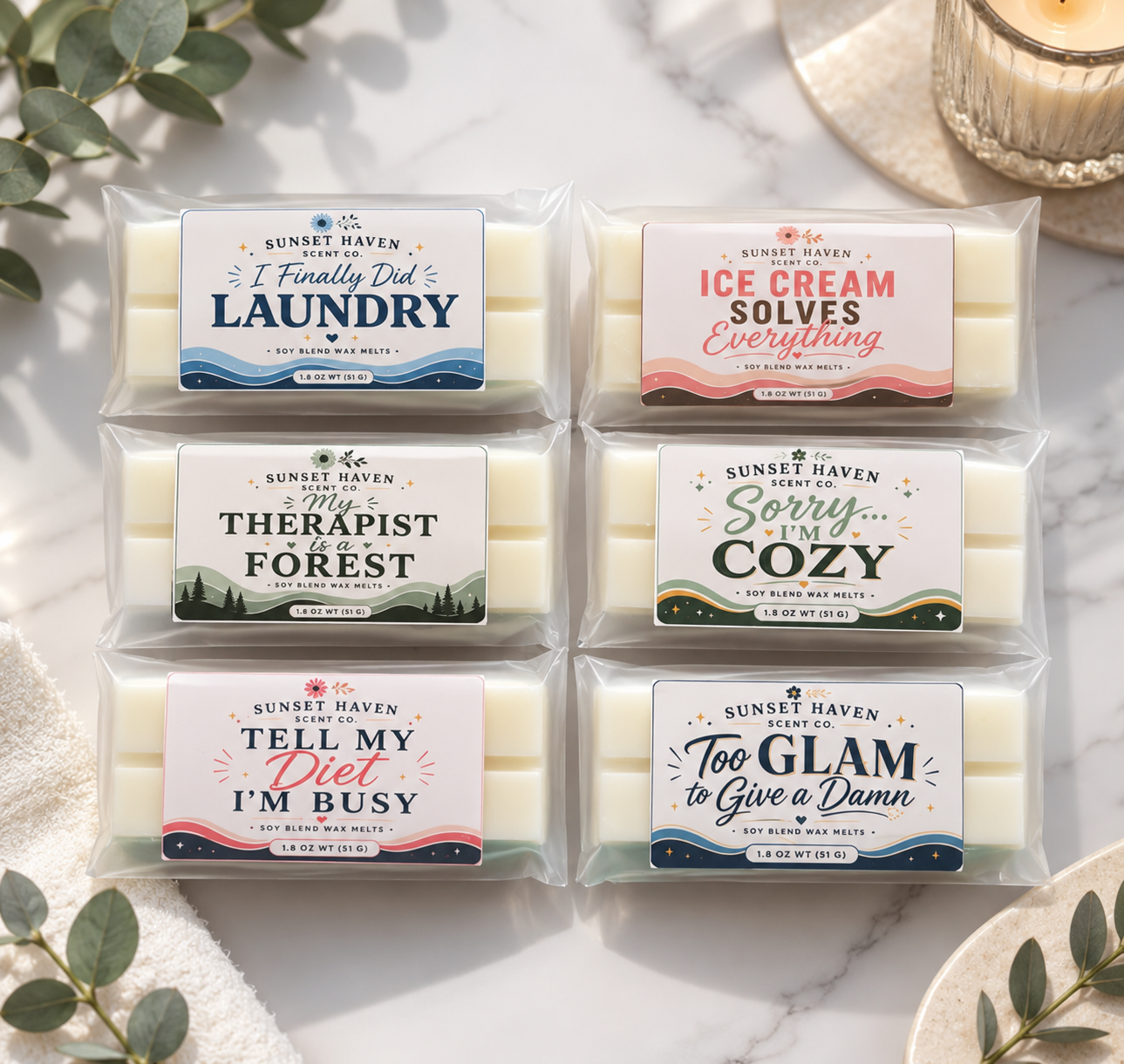 The Core Collection | 19 Handmade Wax Melt Snap Bars