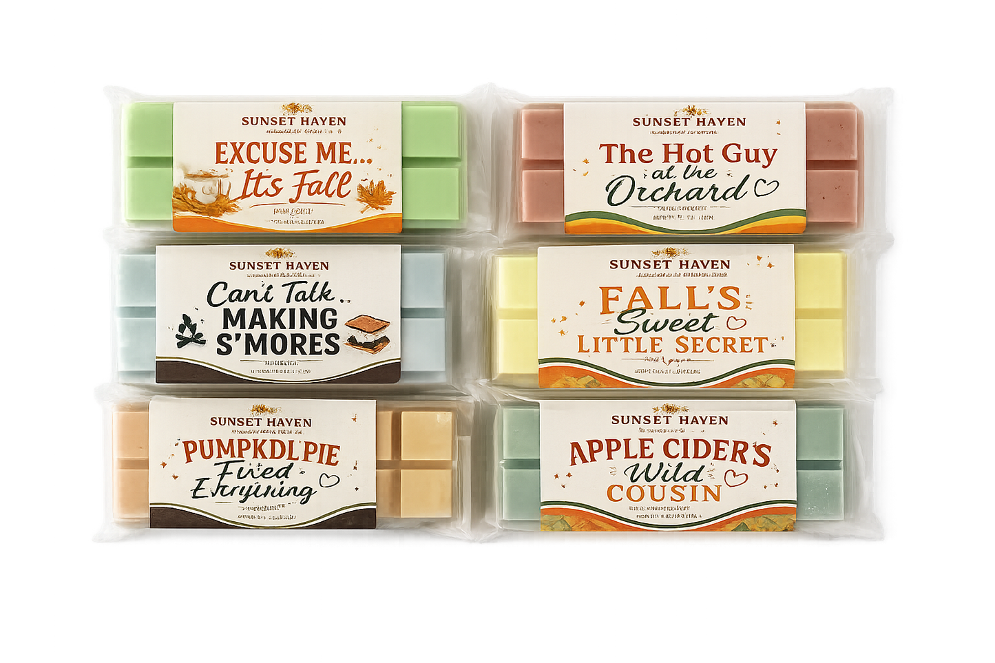 Fall Snap Bar Wax Melts | Hand-Poured Autumn Fragrance | 1.8 oz
