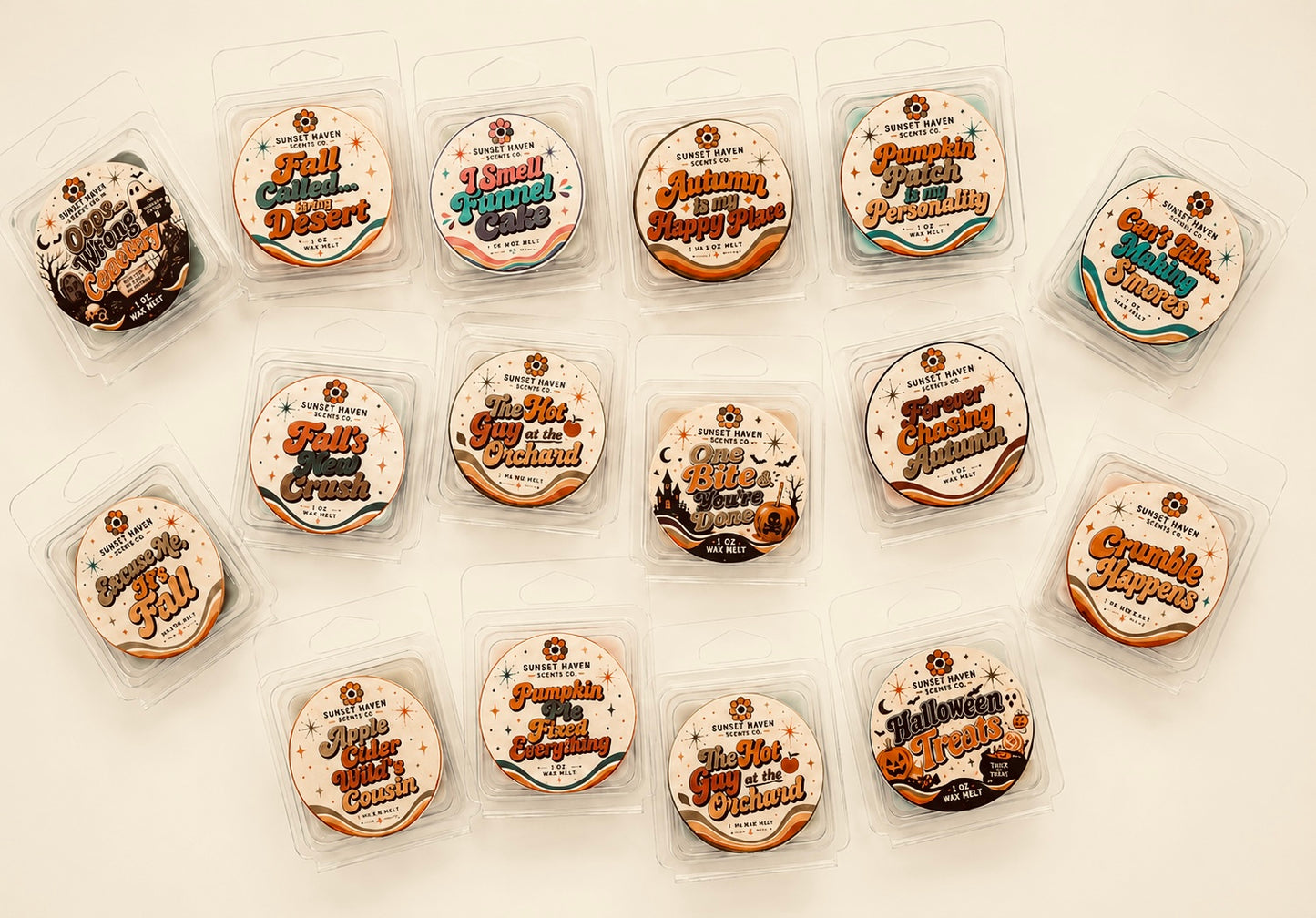 2026 Fall & Halloween Wax Melt Bundles | 12 or 24 Count | 1 oz Clamshells