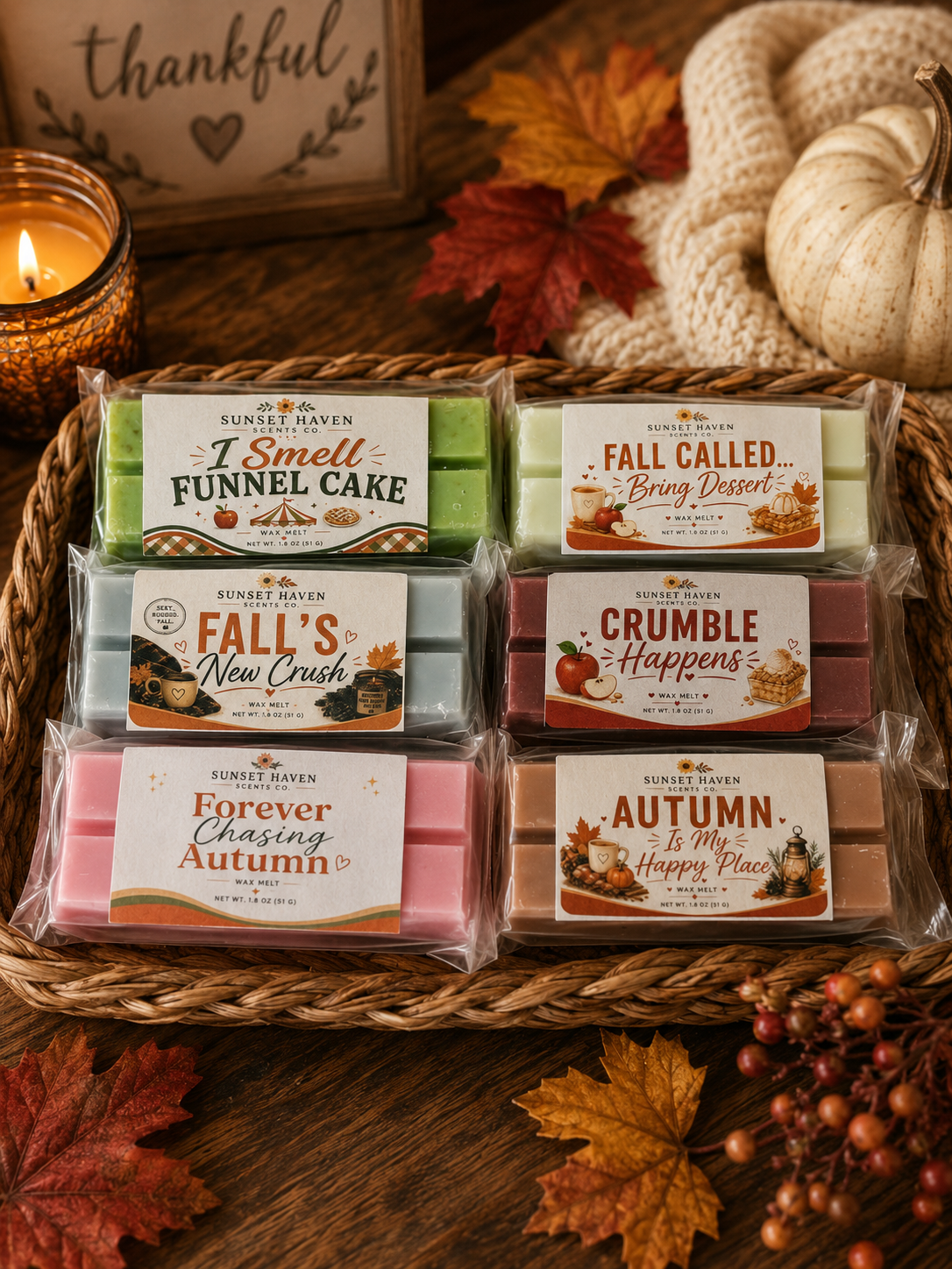 🍂 Complete Fall Collection | 14 Wax Melt Snap Bars (1.8 oz Each) 🍂