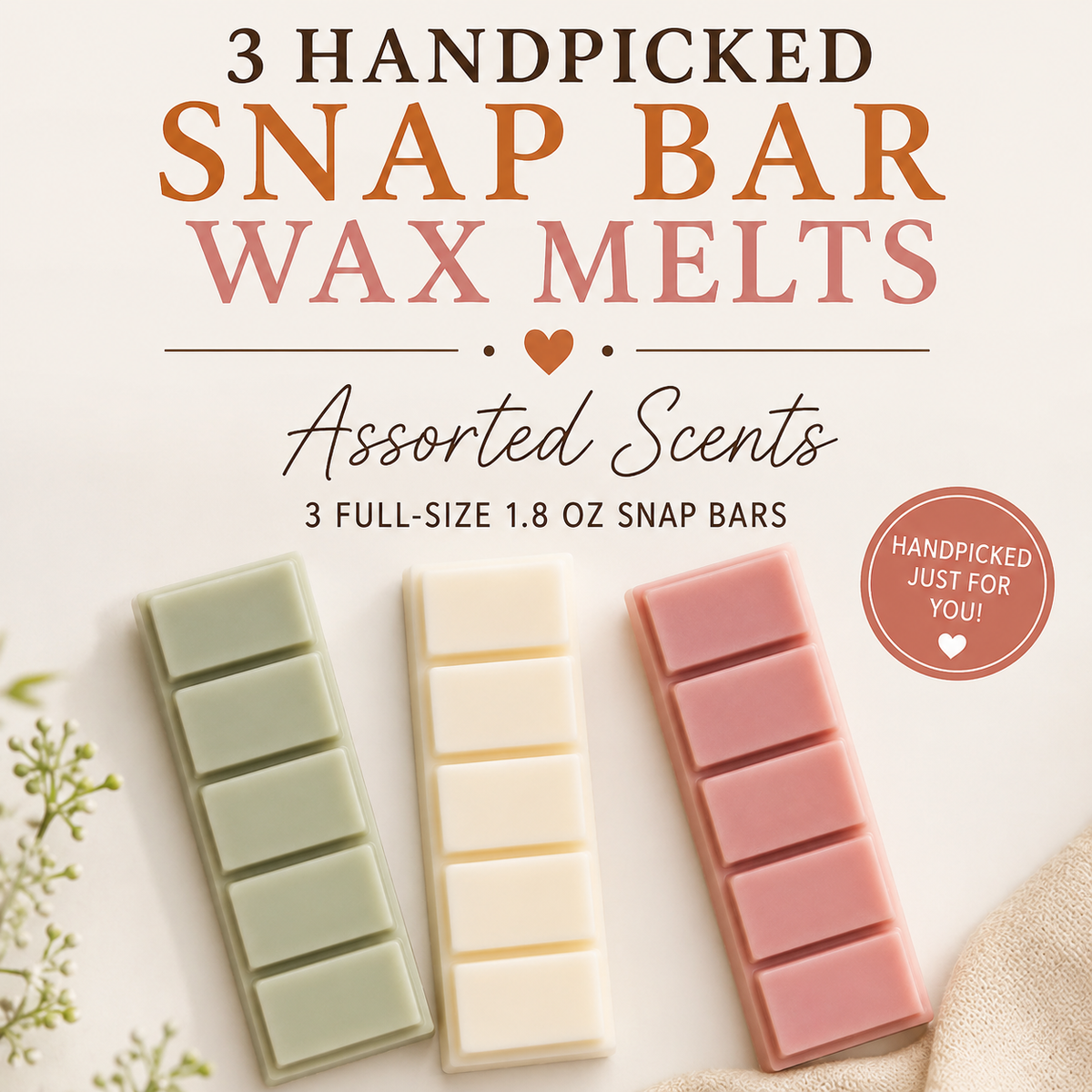 3 Handpicked Snap Bar Wax Melts | Assorted Scents